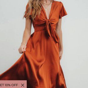 Poppy Satin Midi Dress